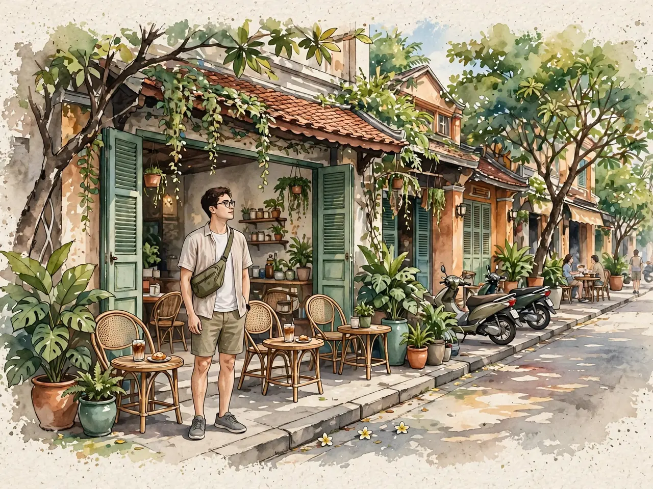 First-time visitor exploring a Vietnamese city street