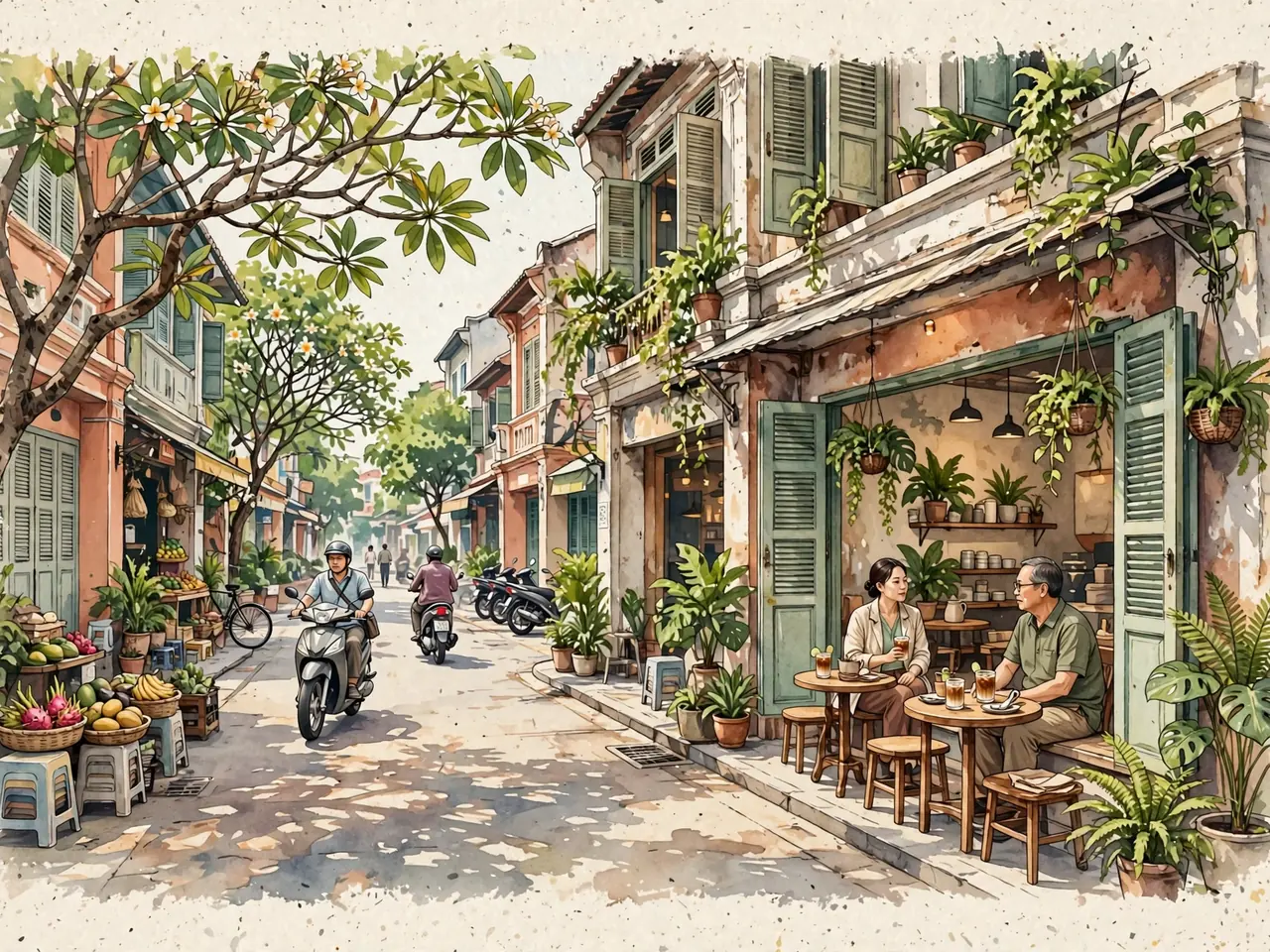 Everyday street and café scene in Ho Chi Minh City